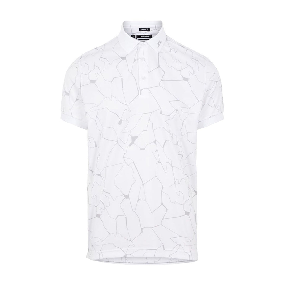 J. Lindeberg M Tour Tech Reg Fit Print SS Polo Slit White Herren