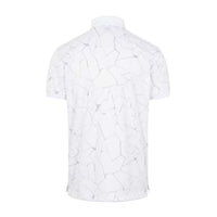 M Tour Tech Reg Fit Print SS Polo Slit White