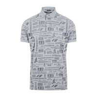 M Kv Regular Fit SS Polo Print JL Future Grey