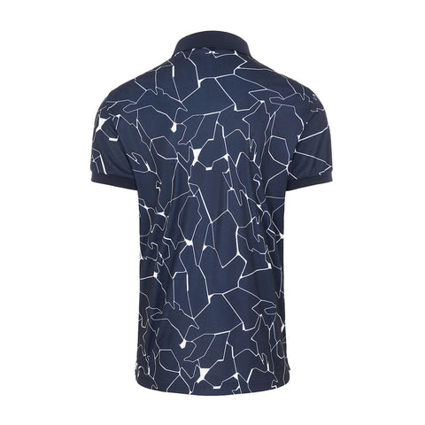 M Tour Tech Reg Fit Print SS Polo Slit Navy