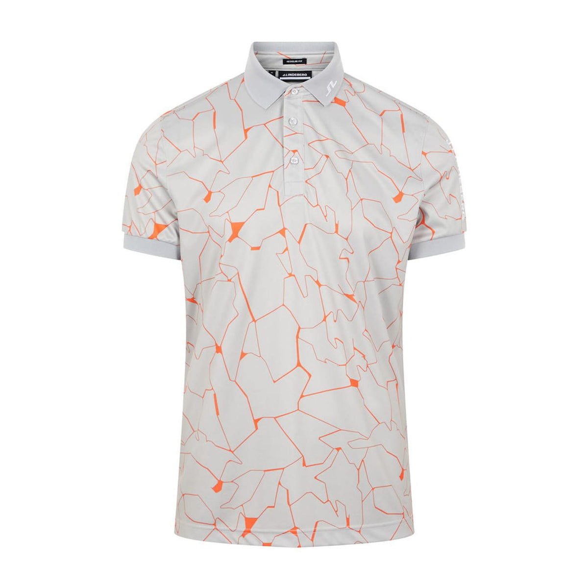 M Tour Tech Reg Fit Print SS Polo Slit Grey