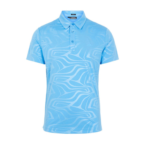 M Tony Slim Fit SS Polo Print Neo Deboss Ocean Blu Herren