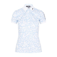 J. Lindeberg W Tour Tech Print SS Polo Animal Blue White Damen