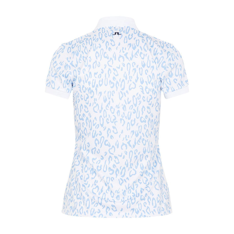 J. Lindeberg W Tour Tech Print SS Polo Animal Blue White Damen