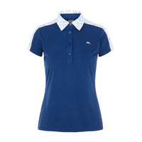 J. Lindeberg W Cara SS Polo Animal Blue White Damen