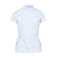 J. Lindeberg W Cara SS Polo Animal Blue White Damen