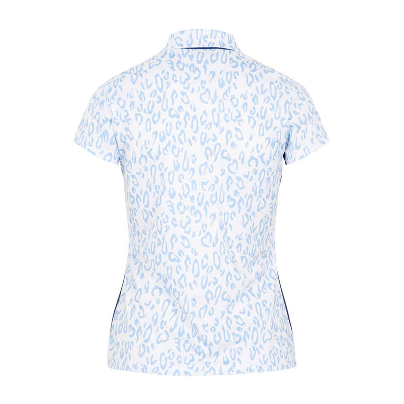 J. Lindeberg W Cara SS Polo Animal Blue White Damen