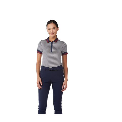 W Ella Structure SS Polo Atlanta Blue/Buttercr