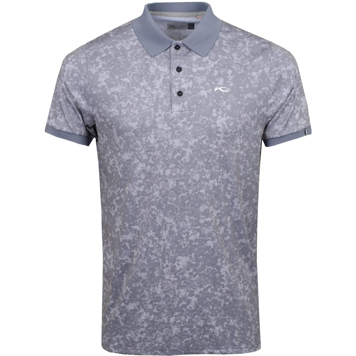 M Spot Printed SS Polo Stahlgrau/Silber Fog