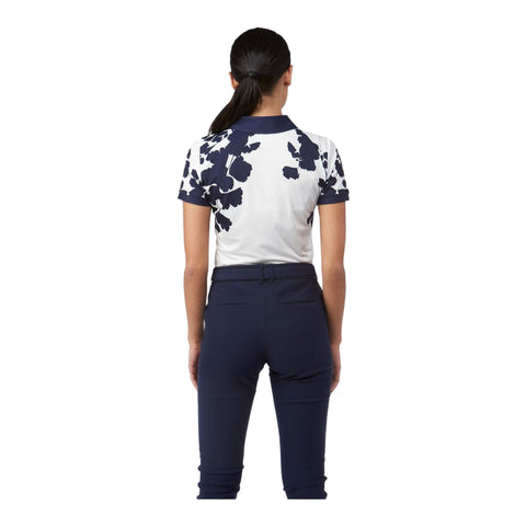W Enya Printed SS Polo White/Atlanta Blue Damen