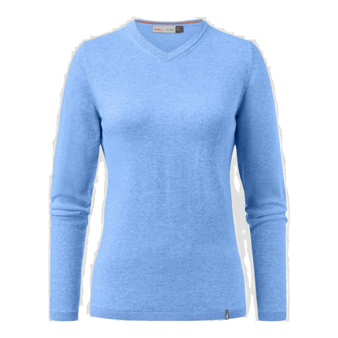 W Kicki V-Neck Pullover Vista Blue Mel Damen