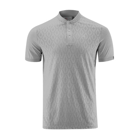 M Lance Jacquard Knit SS Polo Silber Fog Melange