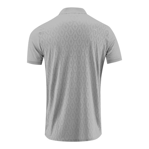 M Lance Jacquard Knit SS Polo Silber Fog Melange Herren