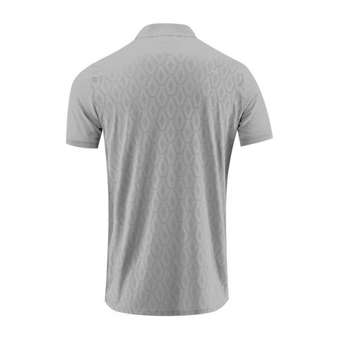 M Lance Jacquard Knit SS Polo Silber Fog Melange