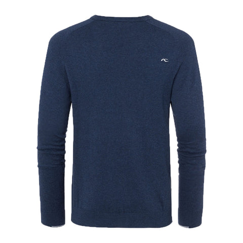 M Pullover V-Ausschnitt Kirk Atlanta Blau Meliert