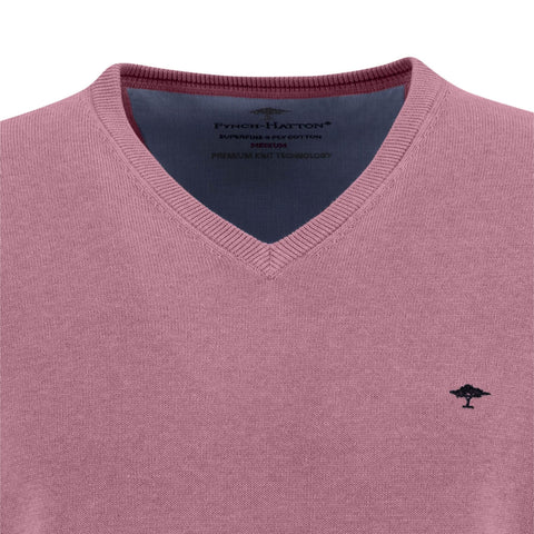 V-Neck Superfine Golf Pullover Herren Lilac