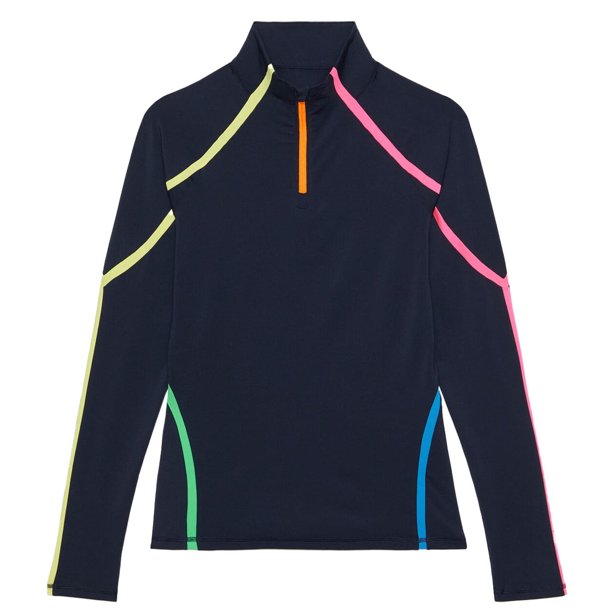 Colour Block 1/4 Zip Golf Polo Damen