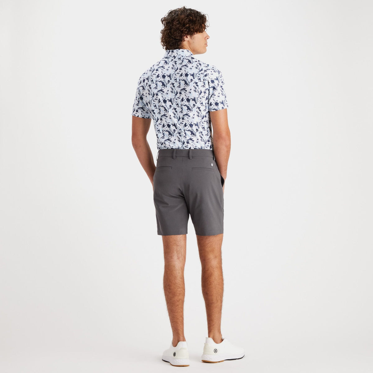 Palm Fronds Tech Piqué Slim Fit Golf Polo Herren S