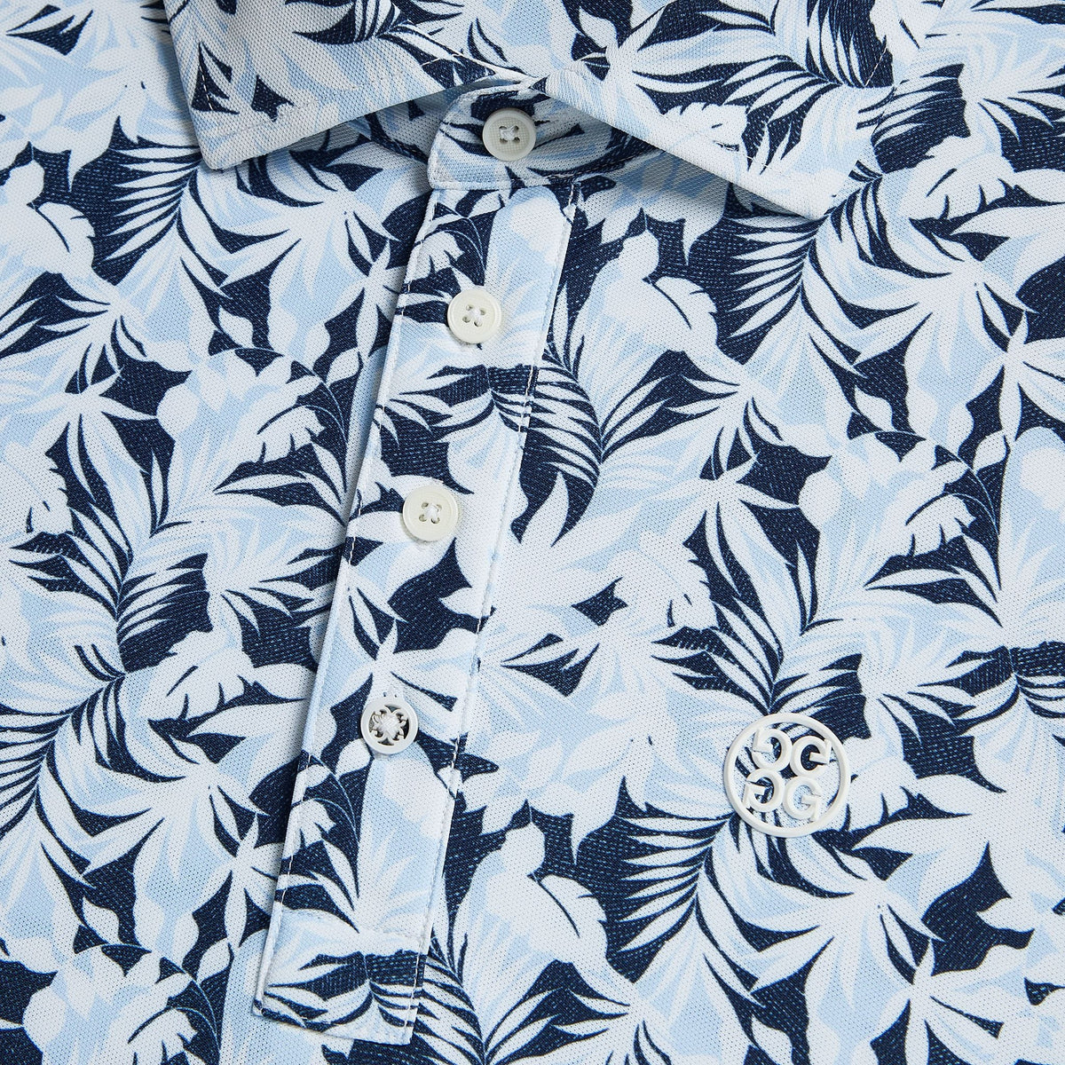 Palm Fronds Tech Piqué Slim Fit Golf Polo Herren S