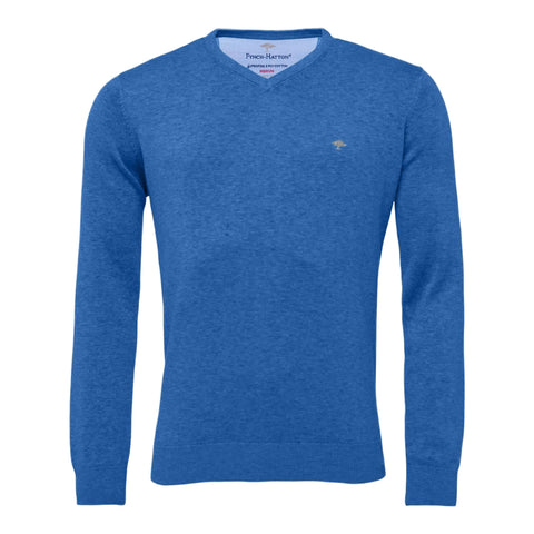 V-Neck Superfine Golf Pullover Herren Bright Ocean Herren