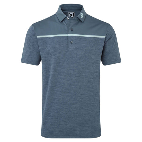 Space Dye Block Golf Polo Lisle, Bluestone Herren