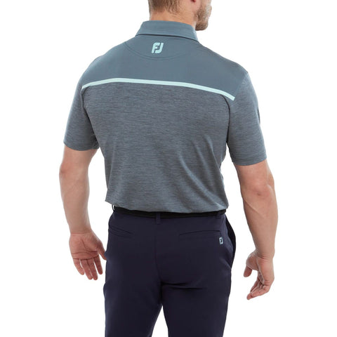 Space Dye Block Golf Polo Lisle, Bluestone Herren