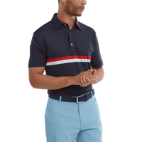 Footjoy Double Chest Band Pique Polo Herren