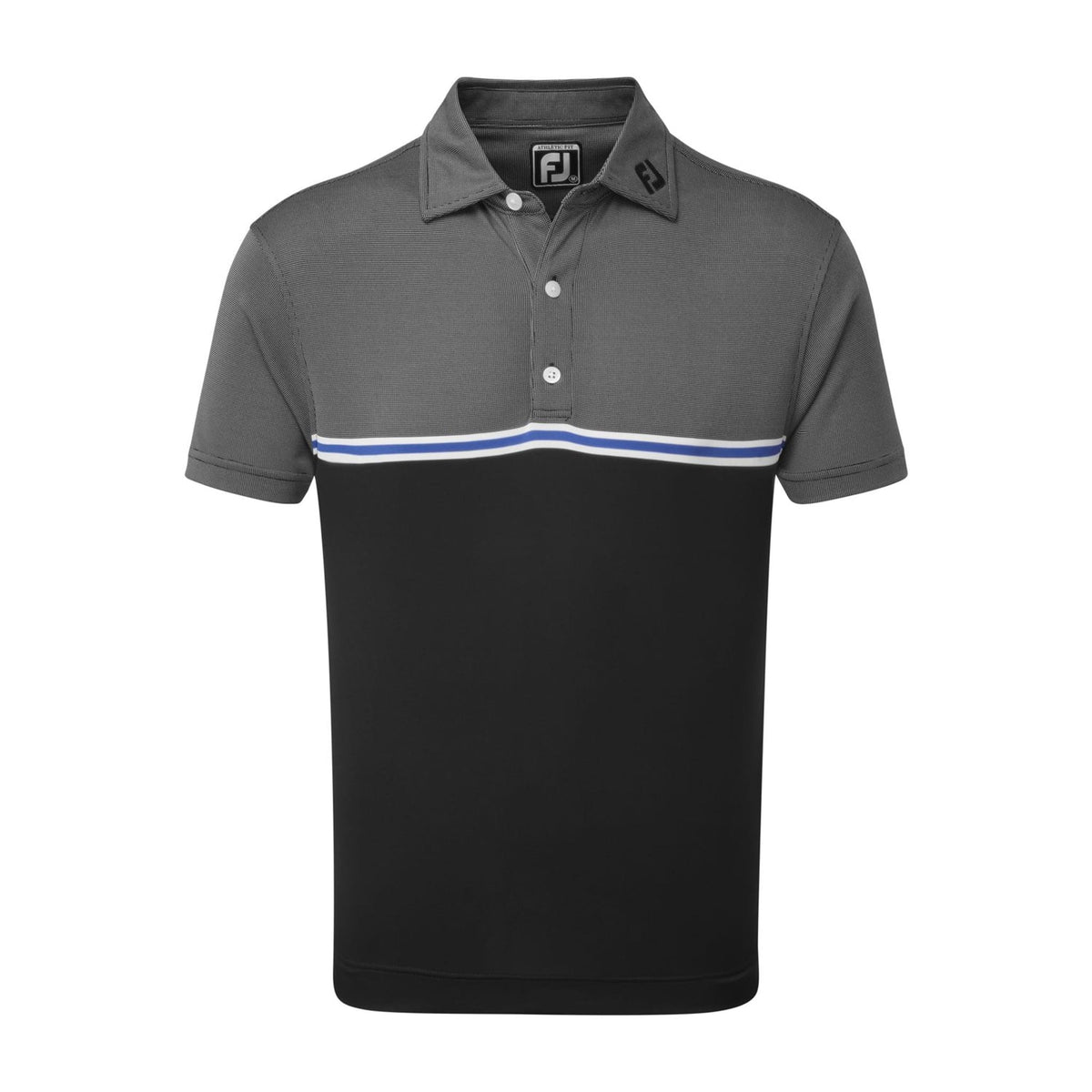 M Jacquard Top Colour Block SS Polo Black