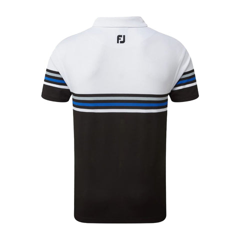 M Stretch Pique Colour Block SS Polo White/Black