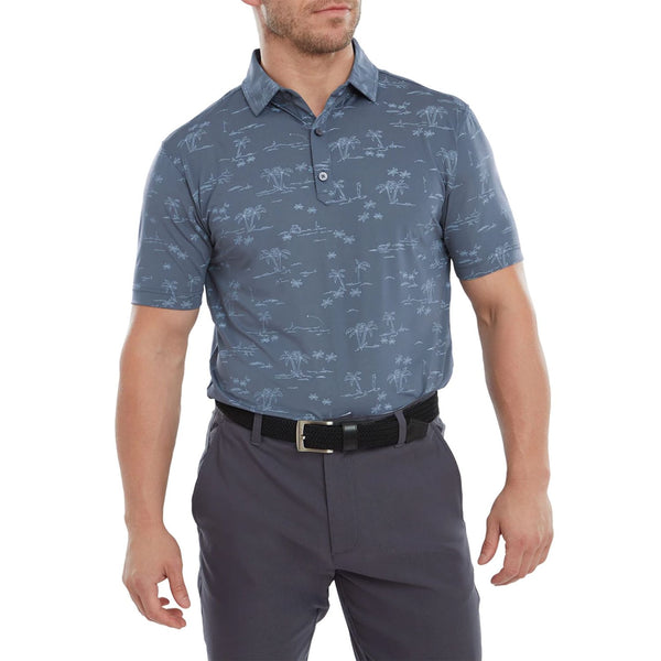 Tropic Golf Lisle Bluestone/Denim Golf Polo Herren