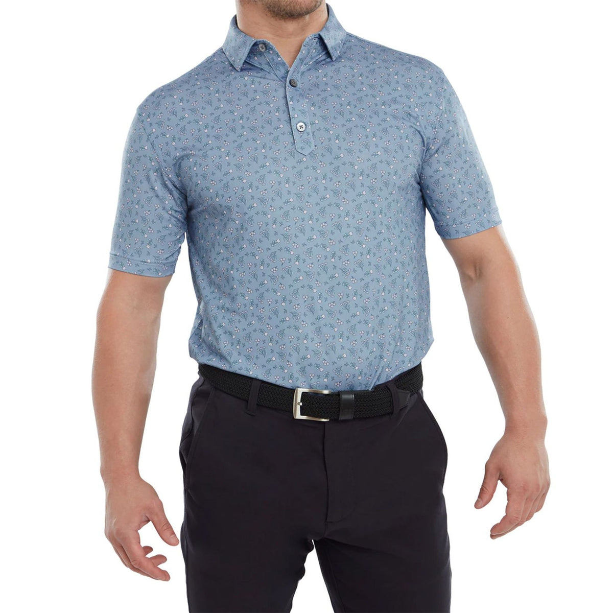 Footjoy Mini Floral Lisle Golf Polo Herren