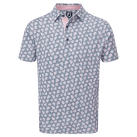 Footjoy M Polo Shadow Palm Print Pique Graphit/Quartz Pink Herren