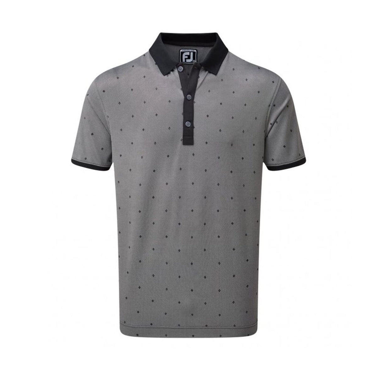 M Birdseye Argyle SS Polo Black/White