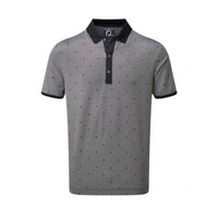 M Birdseye Argyle SS Polo Black/White