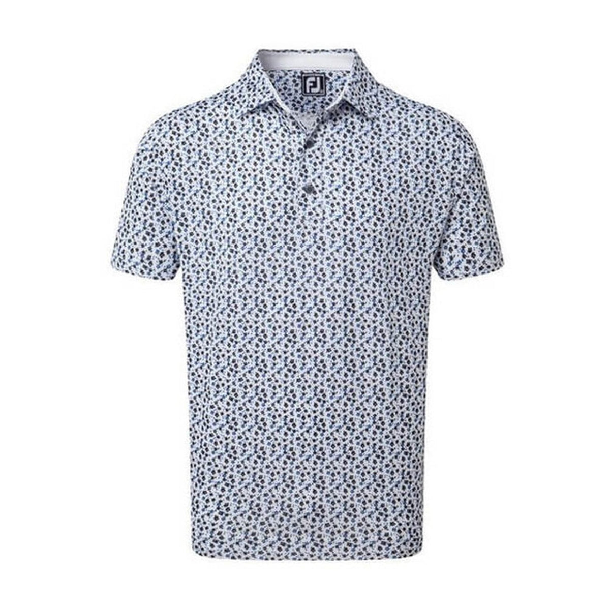 M Lisle Flowerprint SS Polo White