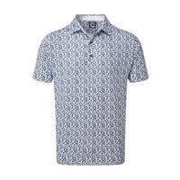 M Lisle Flowerprint SS Polo White