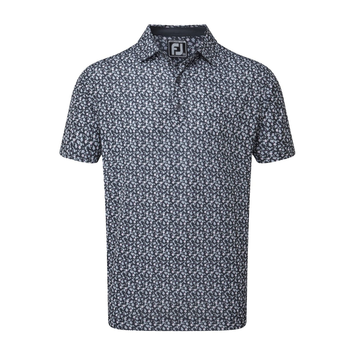 M Lisle Flowerprint SS Polo Navy