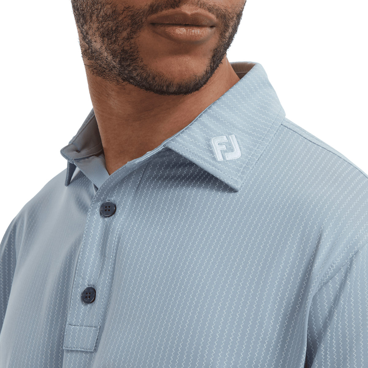 Polo Zig-Zag Print Lisle Dove