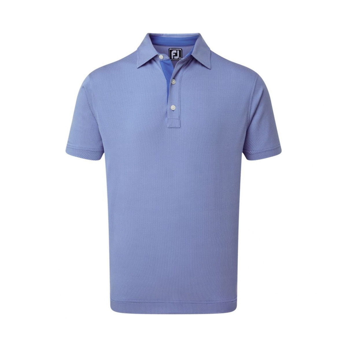 M Four Dot Jaquard SS Polo Royal/White