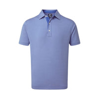 M Four Dot Jaquard SS Polo Royal/White
