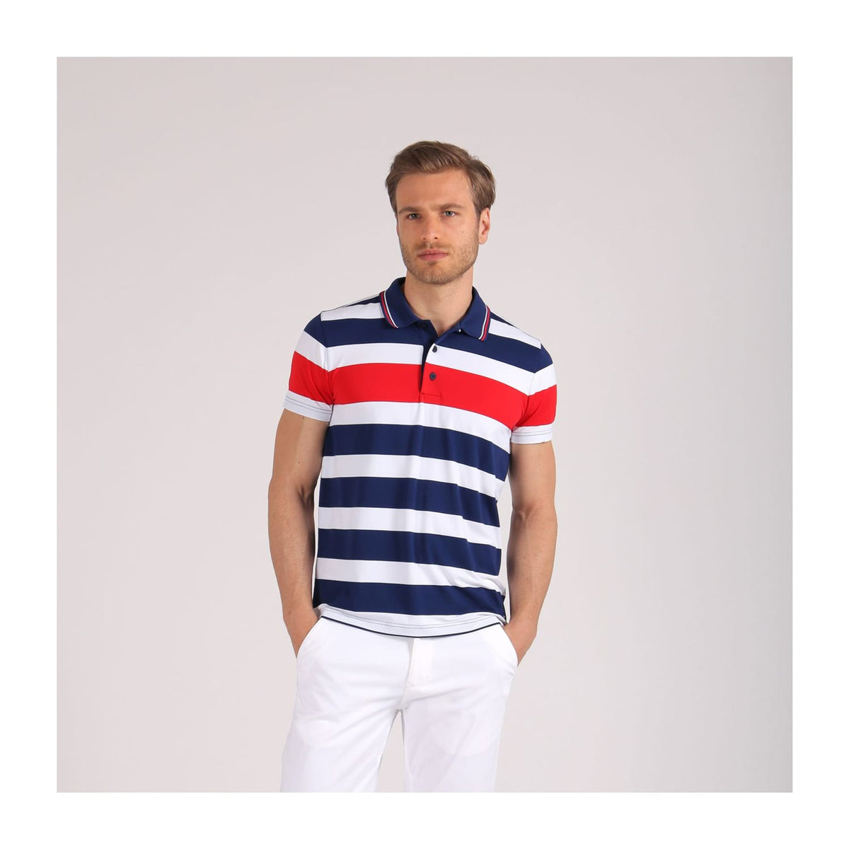 Polo Alicio Weiß/Dunkelblau