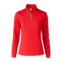 Daily Sports Anna LS Half Neck Polo Cardinal Red Damen