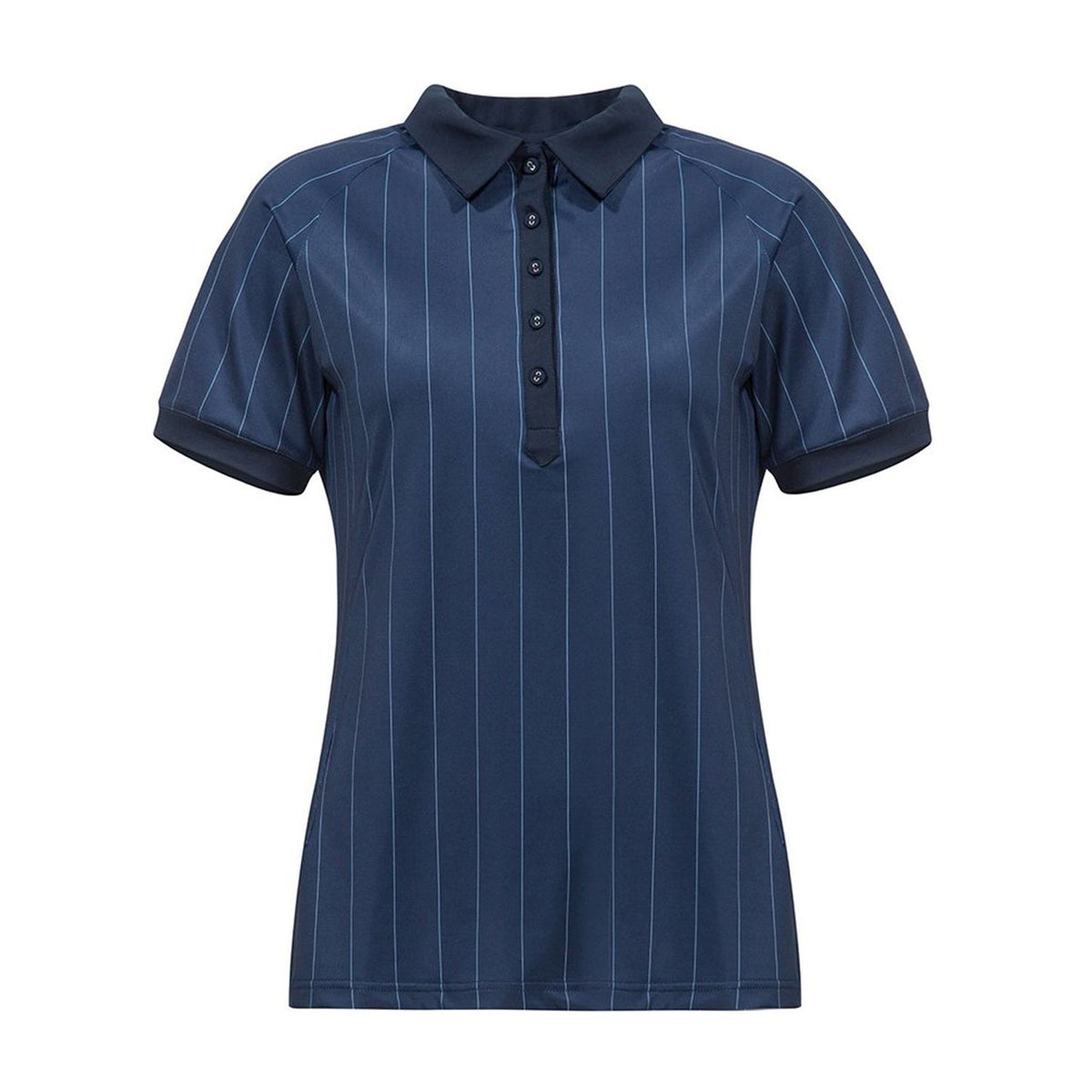 Cross Sportswear W Pinstripe Polo Navy Damen