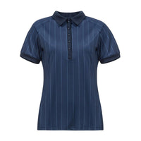 Cross Sportswear W Pinstripe Polo Navy Damen