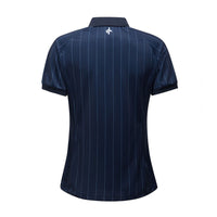 Cross Sportswear W Pinstripe Polo Navy Damen