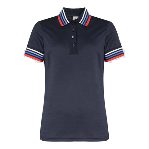 W Polo Stripe Navy Damen
