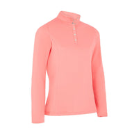 Callaway Thermal Fleece Golf Polo Langarm Coral Paradise Da Damen