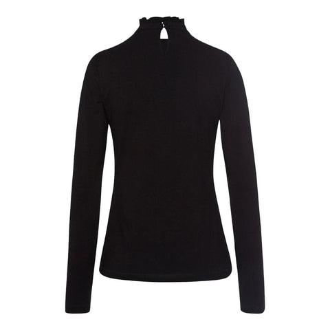 W Tea Nica LS Polo Black Damen