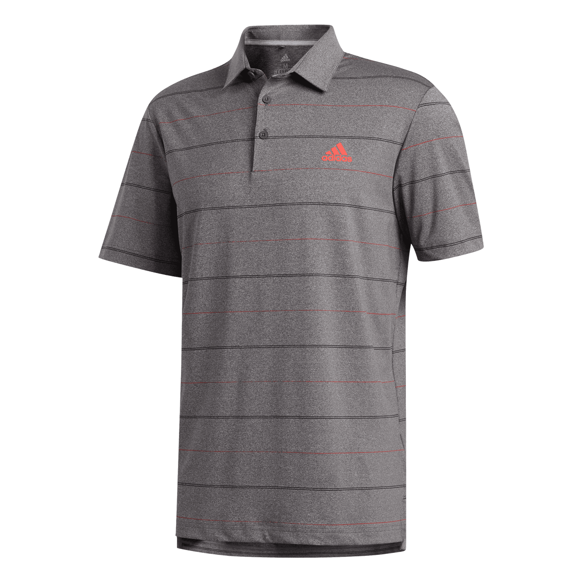 Ultimate Heather Stripe Polo Black/Coral/Melange