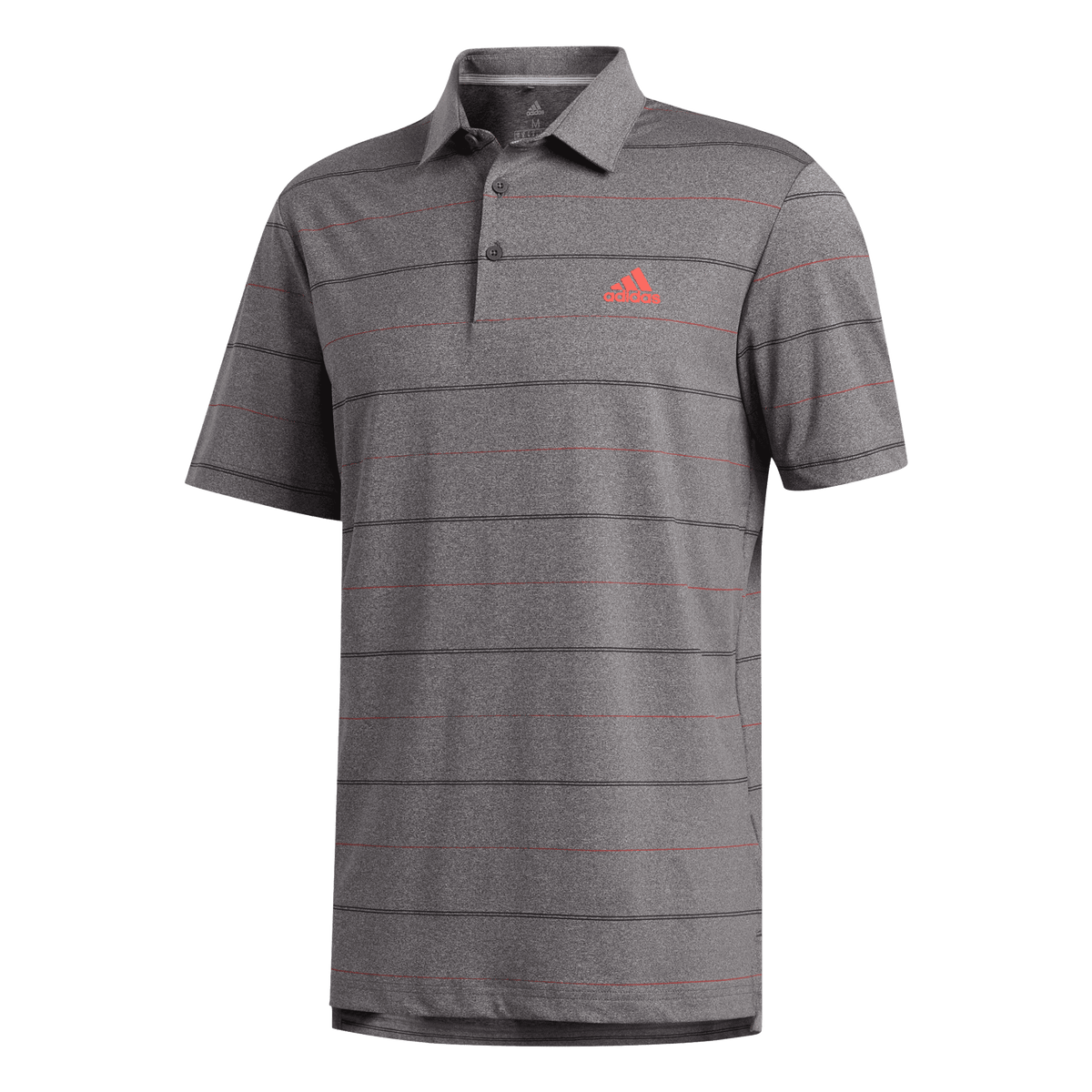 Adidas Ultimate Heather Stripe Polo Black/Coral/Melange Herren